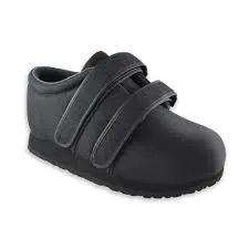  2 Strap Velcro Oxford in Black (WIDE Widths)  