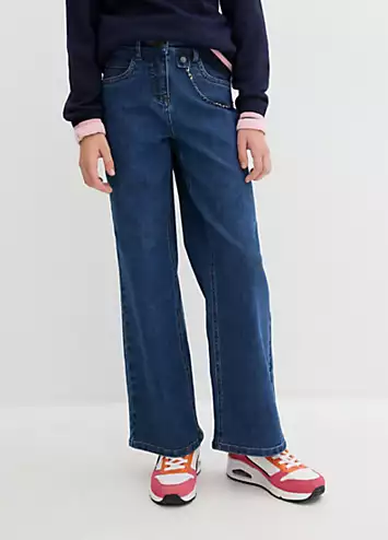 bonprix Kids Chain Detail Straight Leg Jeans