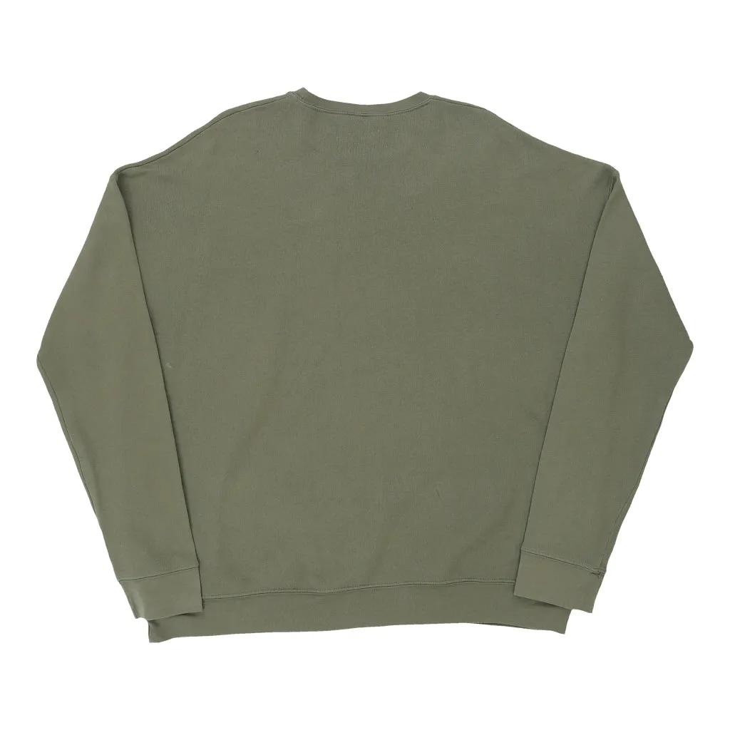 Bootleg Nike Spellout Sweatshirt - 3XL Green Cotton Blend
