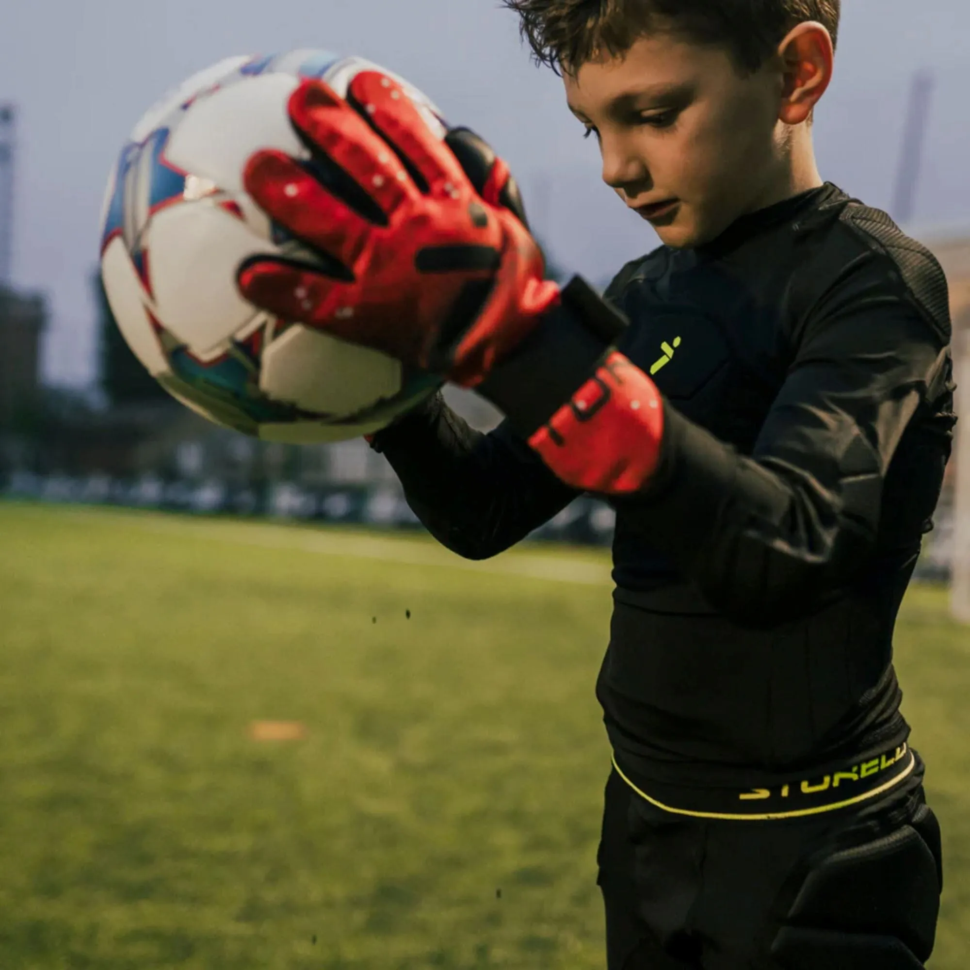 Challenger Youth GK Gloves by Storelli - Blue Circuit