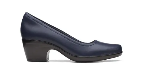 Clarks Womens Emily Belle Pumps -Navy Leather