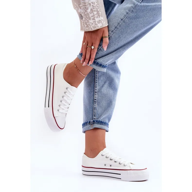 FB3 Classic Low Platform Sneakers White Jazlyn