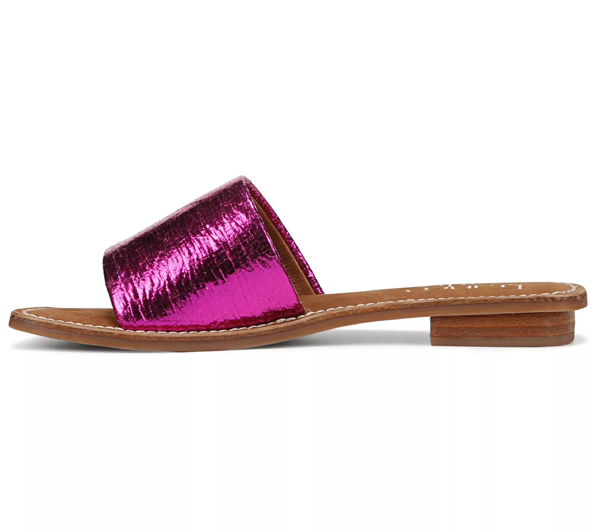 Franco Sarto Metallic Leather Slide Sandals- Tia
