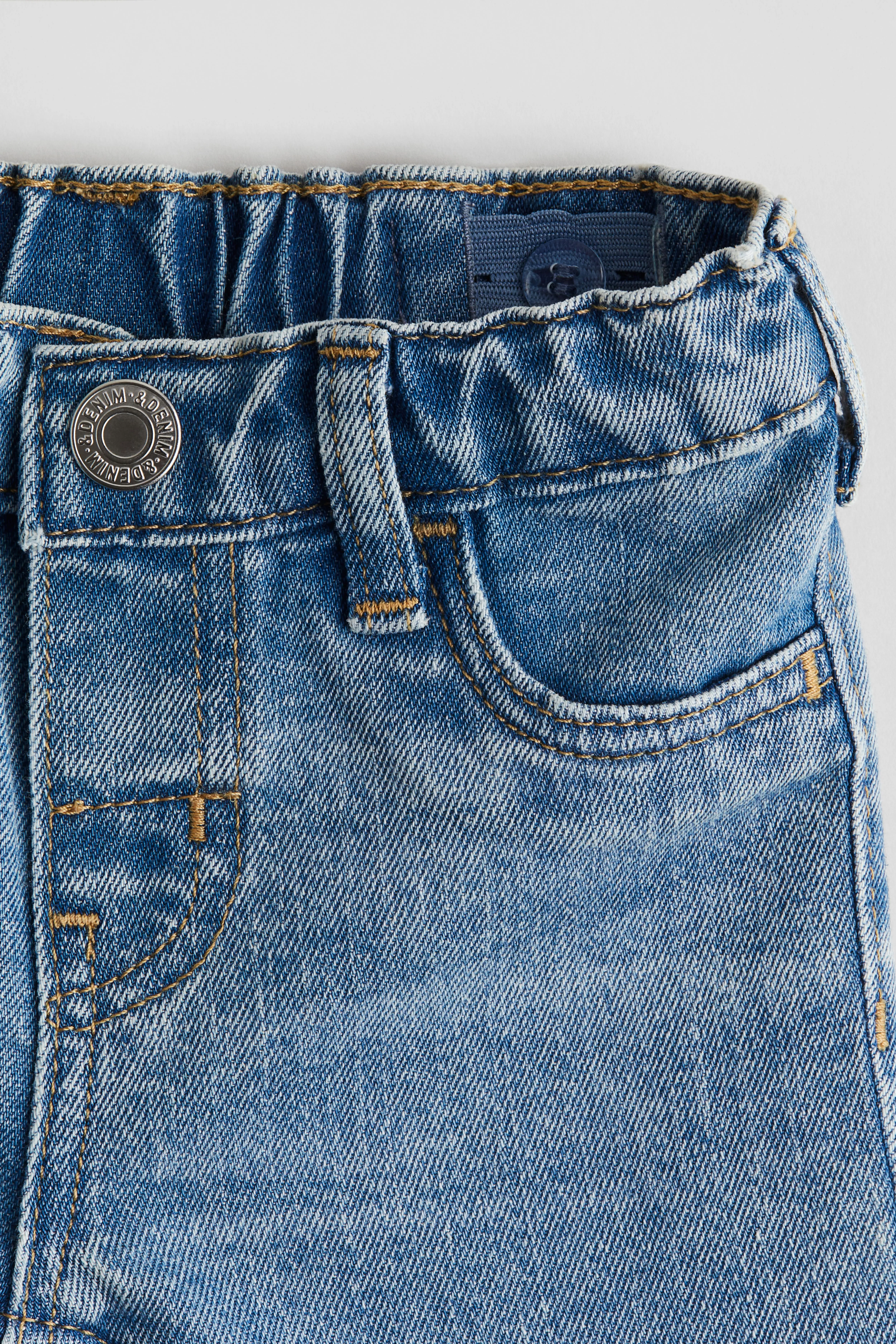 Heart-pocket jeans - Regular waist - Long - Denim blue - Kids | H&M GB