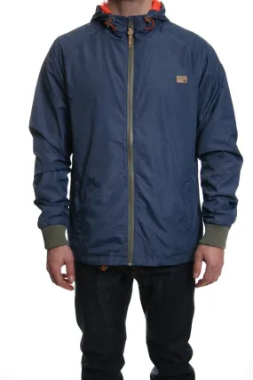 Humor Keanu Wind Breaker Hooded Jacket in Dress Blue