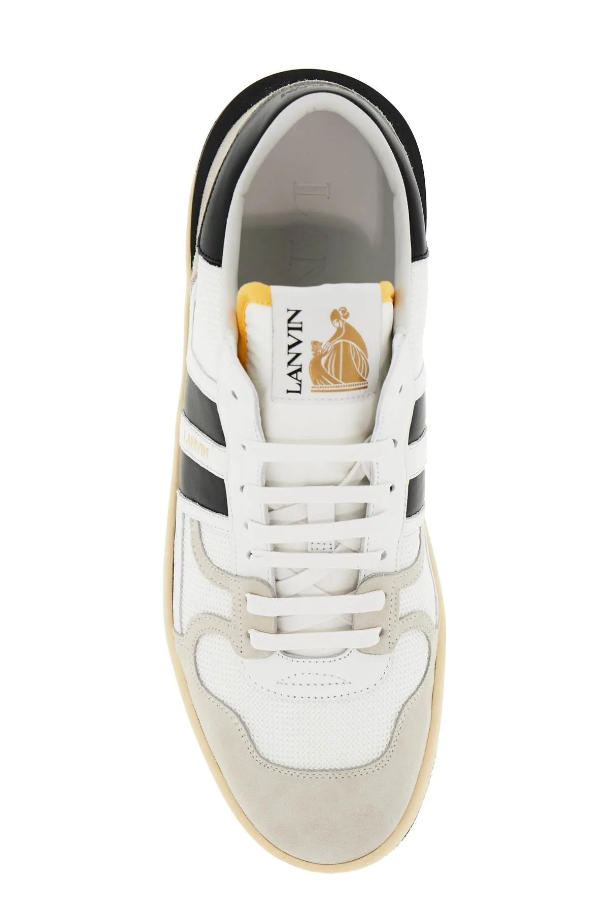 LANVIN 'mesh and leather clay sneakers with