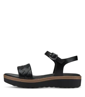 Leather Sandal Platform By Tamaris -Black