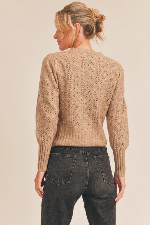Pointelle Knit Cardigan