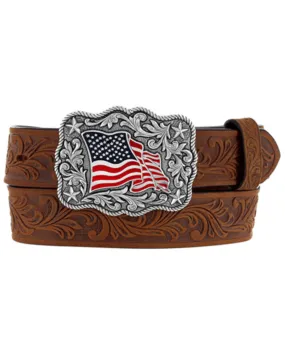 Product Name:  Justin Girls' Brown American Pride Belt