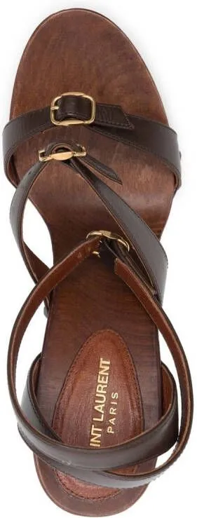 Saint Laurent Joan 100 platform sandals Brown