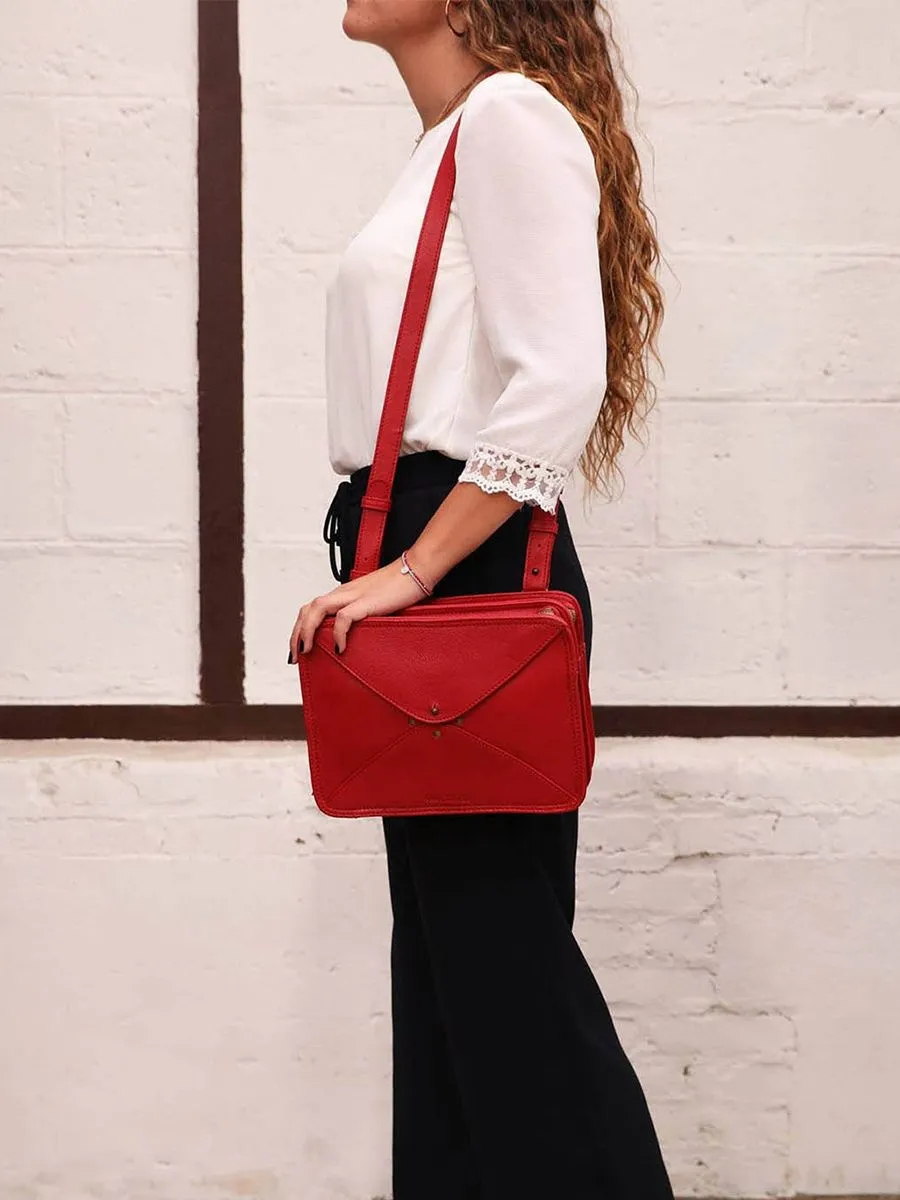 shoulder bag for woman Red - LeGraphique Carmine Red | PAUL MARIUS