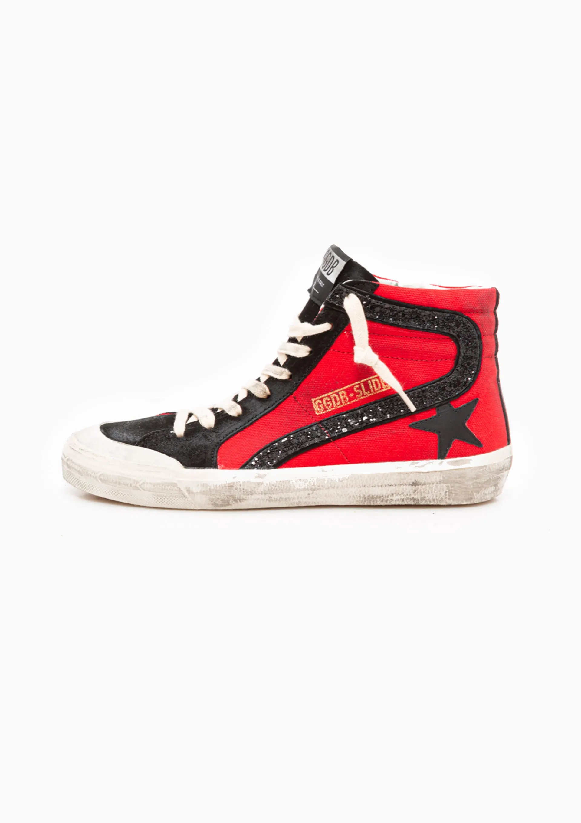 Slide Sneaker Penstar Canvas Glitter Wave | Red/Black