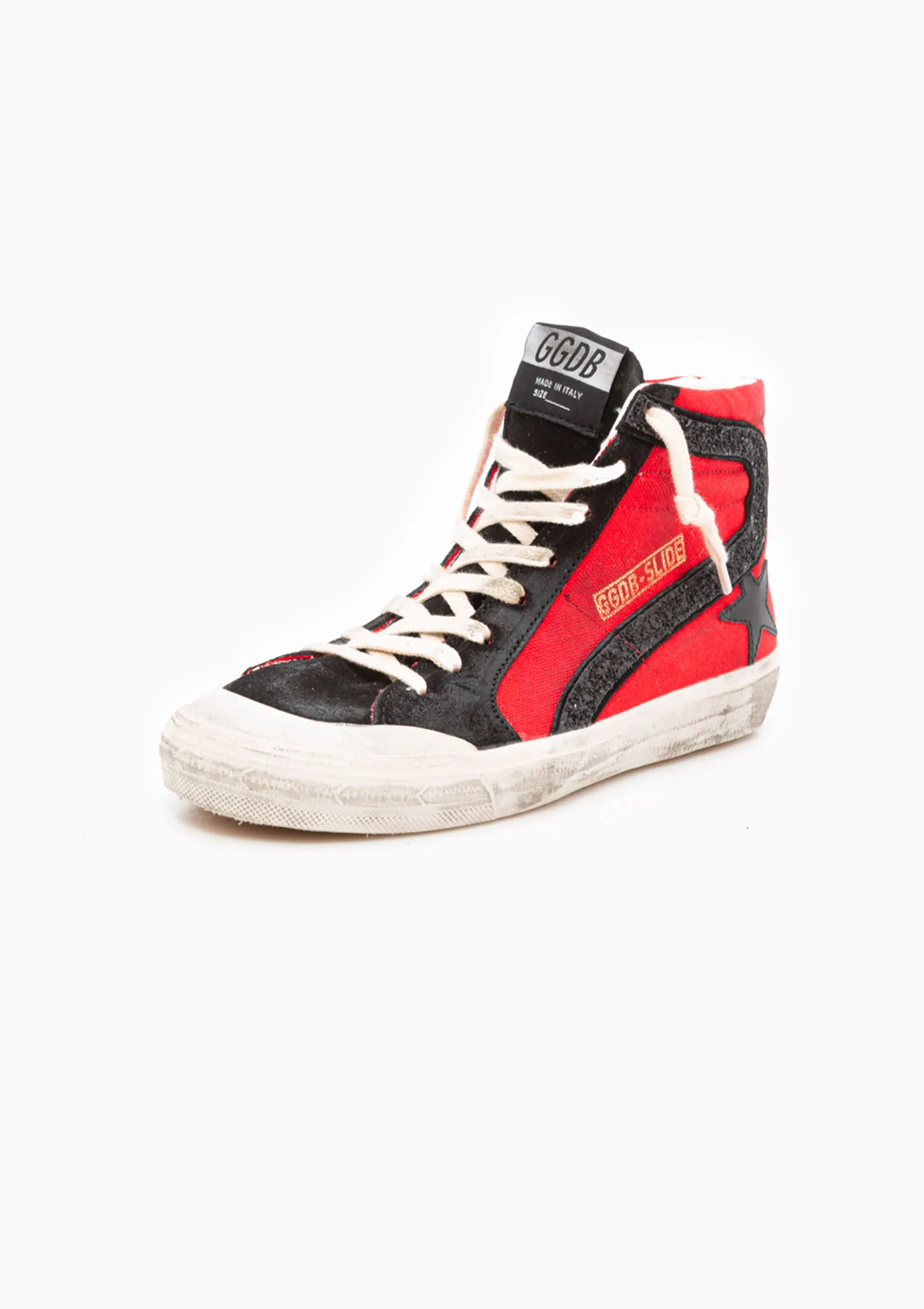 Slide Sneaker Penstar Canvas Glitter Wave | Red/Black