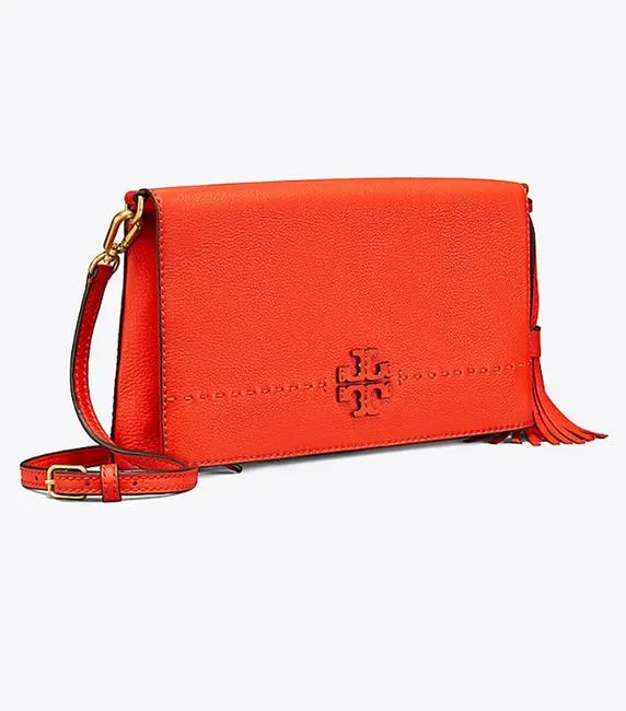 TORY BURCH MCGRAW FOLD OVER LEATHER CROSSBODY BAG