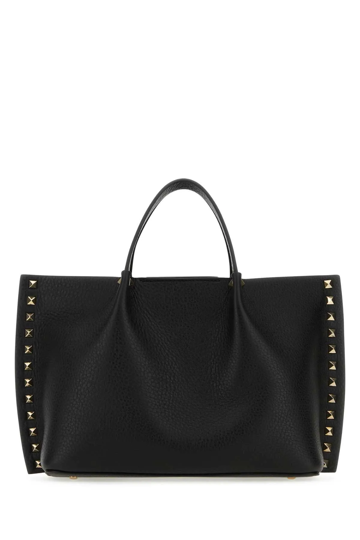 Valentino Garavani Black Leather Rockstud Handbag